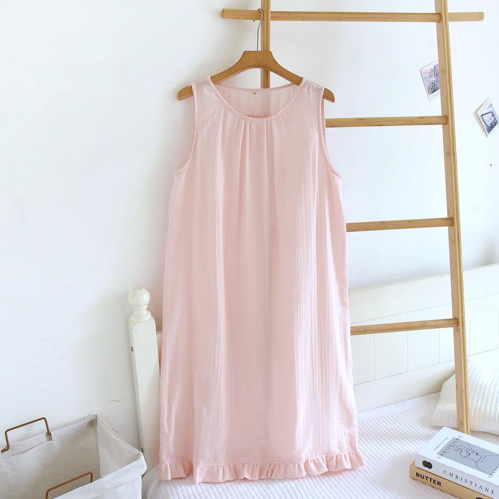 Pure Cotton Double-layer Yarn Pajamas Women's Summer Thin Vest Shorts Sweet Girl Style Can Be Worn Outside Loungewear Two-piece Set
