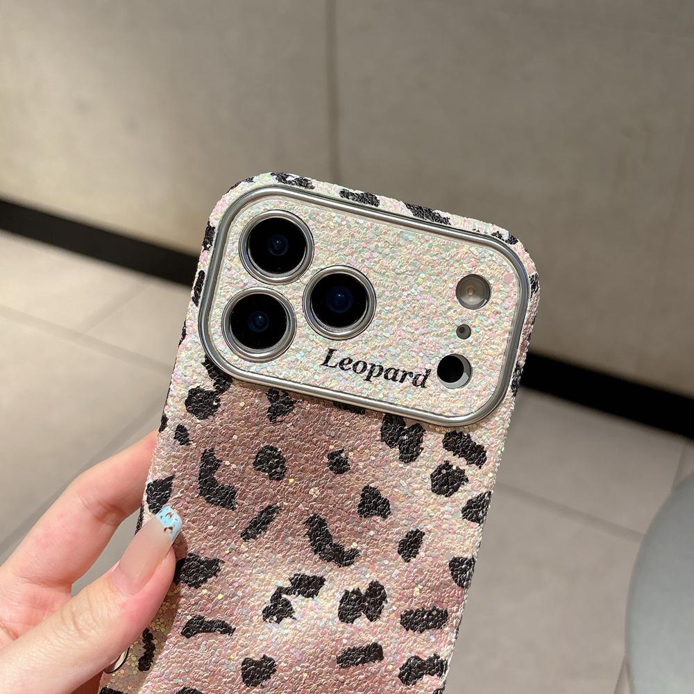 KEYSION Fashion Cute Leopard Print Phone Case for iPhone 14 15 16 17 Pro Max Rounded Edges Shockproof Cover for iPhone 15 16 17