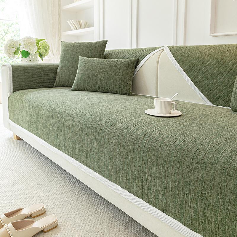 Cream Wind Sofa Cushion Non-Slip Four-Season Universal  New Chenille Seat Cushion Autumn And Winter Beige Cover Towel