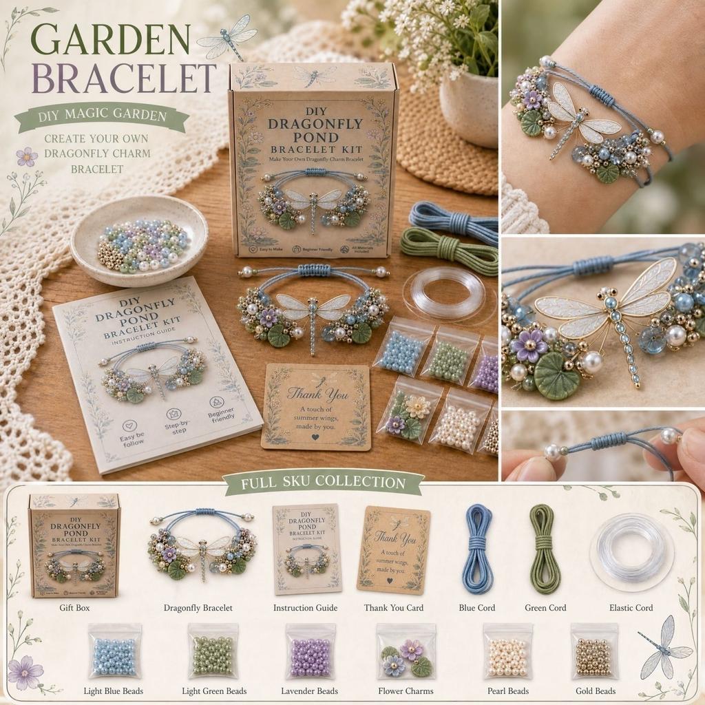Damen Garten Armband Set - Charm Armbänder für Damen, Verstellbares Perlen Schmuck Geschenk Set