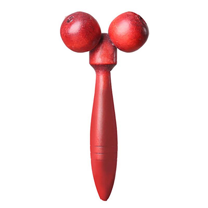 

Персонализированный роликовый массажер для лица, деревянный массажер для лица, двухколесный роликовый массажер для лица красный