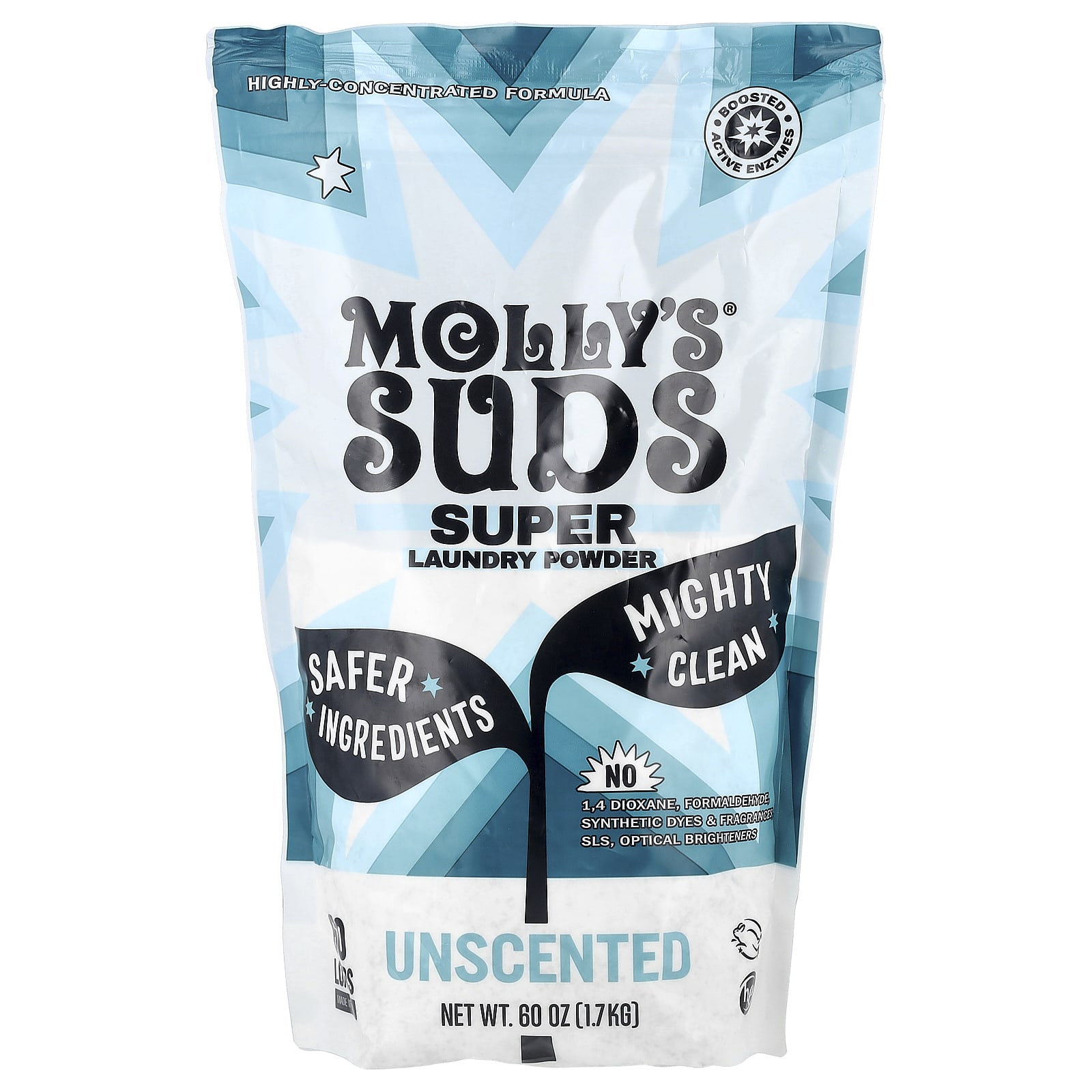 

Molly s Suds, Super Laundry Powder, Unscented, 60 Loads, 1.7 kg (60 oz)