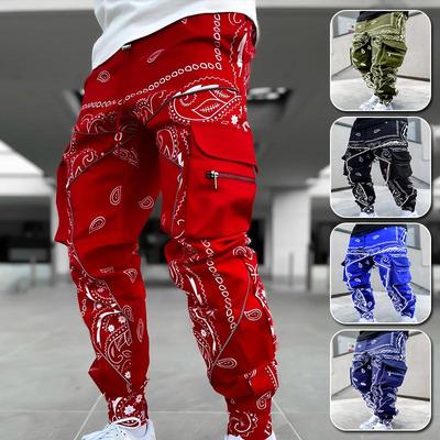 MAITA 1PC Casual Harem Pants Calça de moletom masculina com vários bolsos de alta qualidade com estampa floral