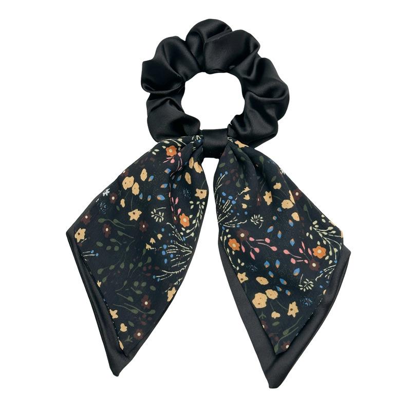 New Style Bow-shaped Hairband for Large Intestine. Women's Double-layer Satin Fabric Ponytail Hairband with Half-twisted Hairstyle Accessory.