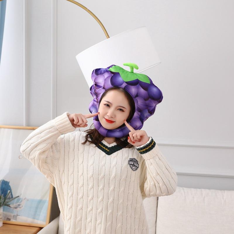 

Виноградный головной убор, шляпа, плюшевый головной убор, фотореквизит, фотореквизит, мультяшный головной убор. 37*38CM0.2kg