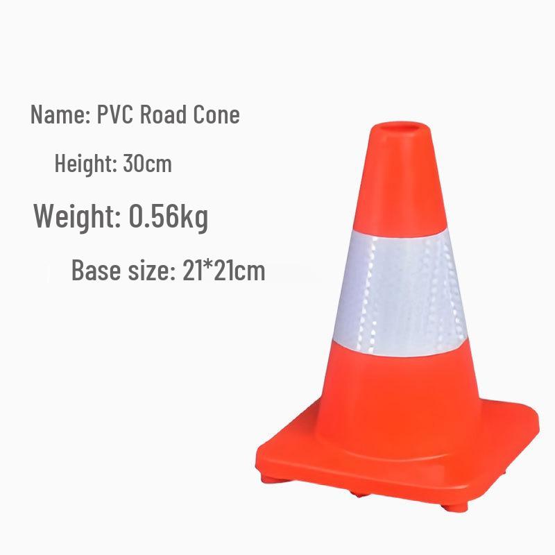 Reflective Red PVC Traffic Cone - Road Safety Warning Barrier