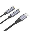 TypeC to 3.5mm Headphones Mic Splitters Adapters for Double-Plug Gamings Headsets