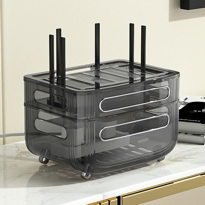 Multi-Tier Living Room Router Storage Box Wireless WiFi Desktop Modem Cable Organizer TV Set-Top Box Storage Shelf