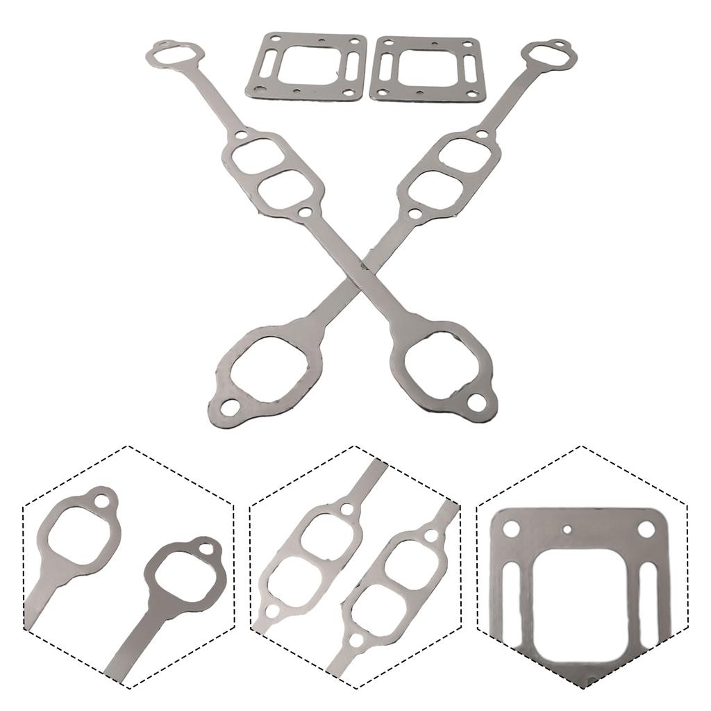 Exhaust Gasket Manifold Block To Manifold Gaskets For Mercruiser 5.0 And 5.7 Engines 1980 To 2002 With Center Rise Manifolding