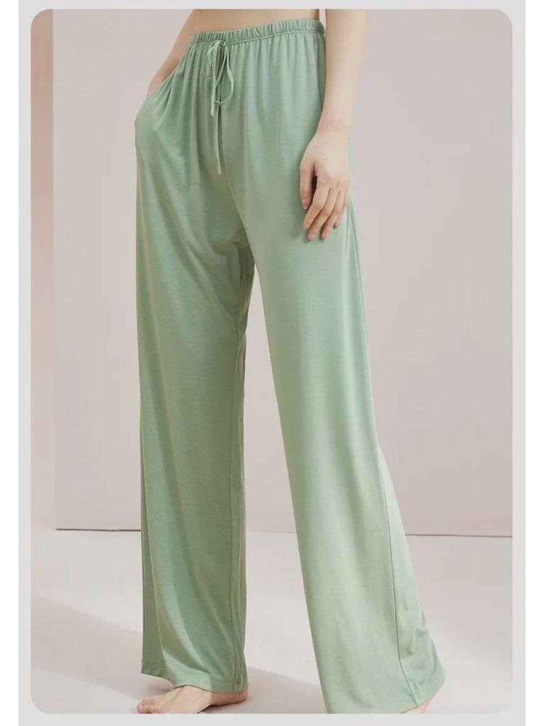 Women's Summer Modal Loose Wide-Leg Pajama Trousers - Breathable and Outdoor-Friendly Ice Silk Home Pants.