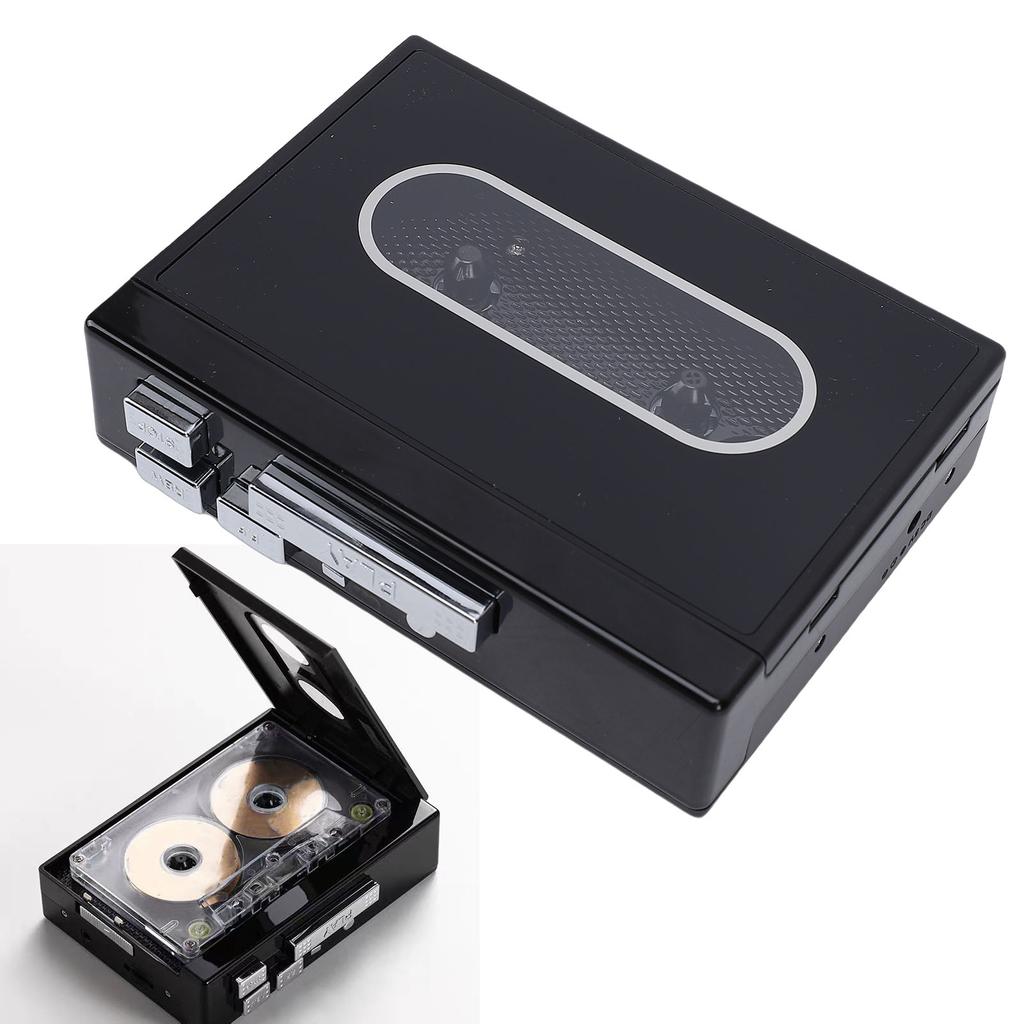 Cassette Tape Player Portable Cassette To MP3 Converter with 3.5mm     Supports USB Flash Drives and USB Card Reader for Homes Parks