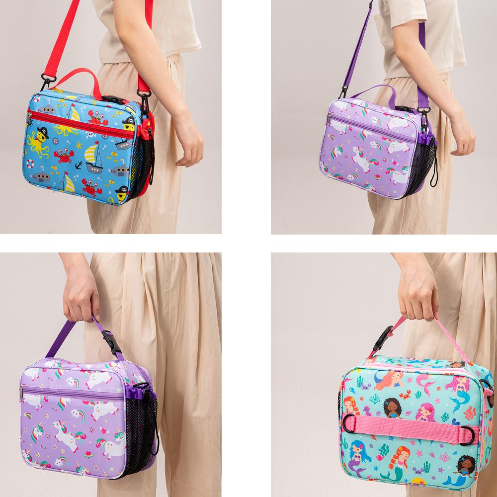 Kreslená termoizolační svačinová taška pro studenta Přenosný termobox na jídlo Vodotěsný kancelářský obědový box s ramenním popruhem Izolovaný obal