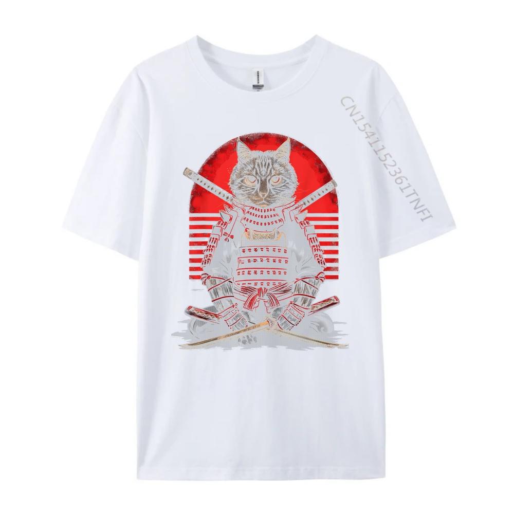 Cat Samurai Ninja Cat Samurai Art Ukiyo E Graphic T Shirts Streetwear Easter Sunday Men Clothes Tee Shirt Men Mothers Day