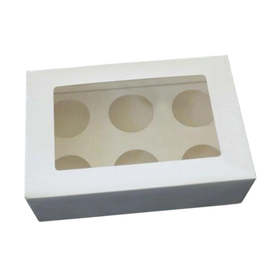 25Pcs Cupcake Box Range 6 hole Window Face Wedding Birthday Party Christmas Gift