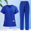 2pcs Medical Uniform Nurse Surgery Suit Doctor Uniforms Workwear Polyester Working Scrubs Set