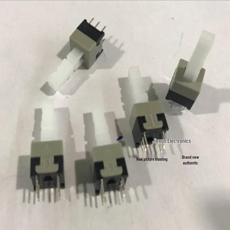 Double Row 6-Pin 8.5x8.5 Self-Locking Switch, Long Handle Power Button, No-Lock, Keyed, Height 22mm.