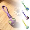 Handmade Crochet Earth Globe Keychain with Durable Loop Strap and Detailed Stitching for Everyday Use and Easy Attachment To Bags or Keys