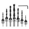 4/7pc HSS Three-Point Countersink & Chamfer Drill Bit Set for Woodworking