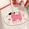 Ins Style Cute Modern Pink Puppy Toilet Bathroom Door Mat Shower Room Non-slip Absorbent Foot Mat