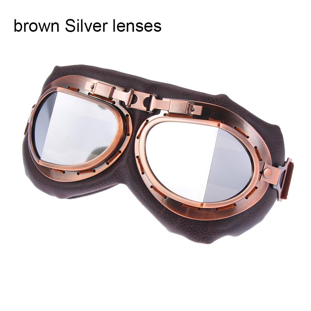 Retro Pilot Goggles Vintage Motor Protective Gear Glasses For Motorcycle Cruiser Cafe Scooter