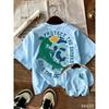 New Arrival Cotton Hammerhead Shark Graphic Short Sleeve Daily Casual Unisex Kids Adults Loose Beach Top