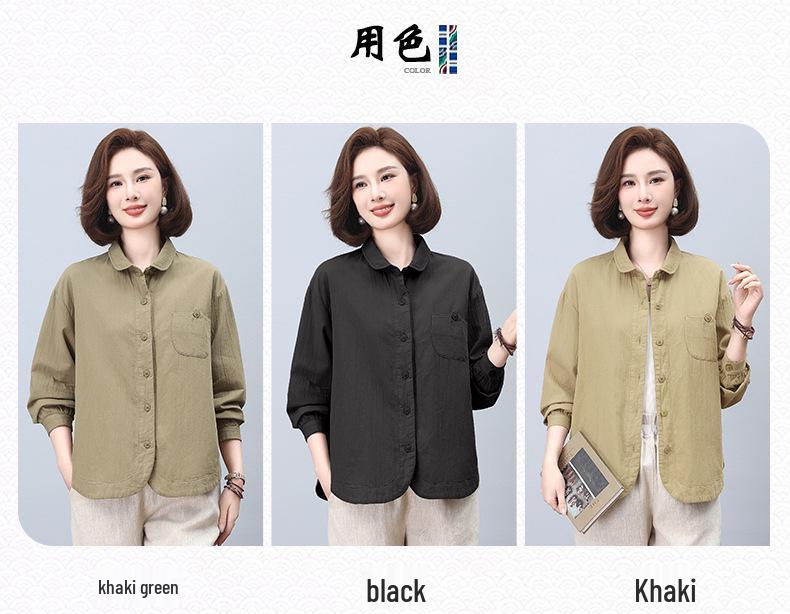 Mom's Pure Cotton Women's Spring Jacket Blouse - 2024 Style