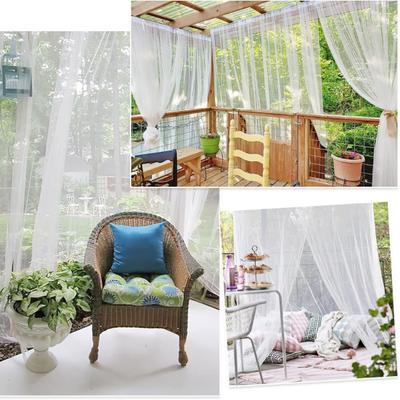 Yousheng Extra Wide Outdoor Sheer Curtain Breathable Waterproof Voile Mesh Screen Lightweight Privacy Netting for Yard Patio Porch Balcony