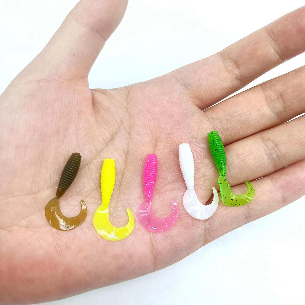 DUODUOYU 10PCS Small Soft Lure 28mm/35mm Artificial Swimbait Jig Silicone Single Tail Pesca Artificial Fishing Lures