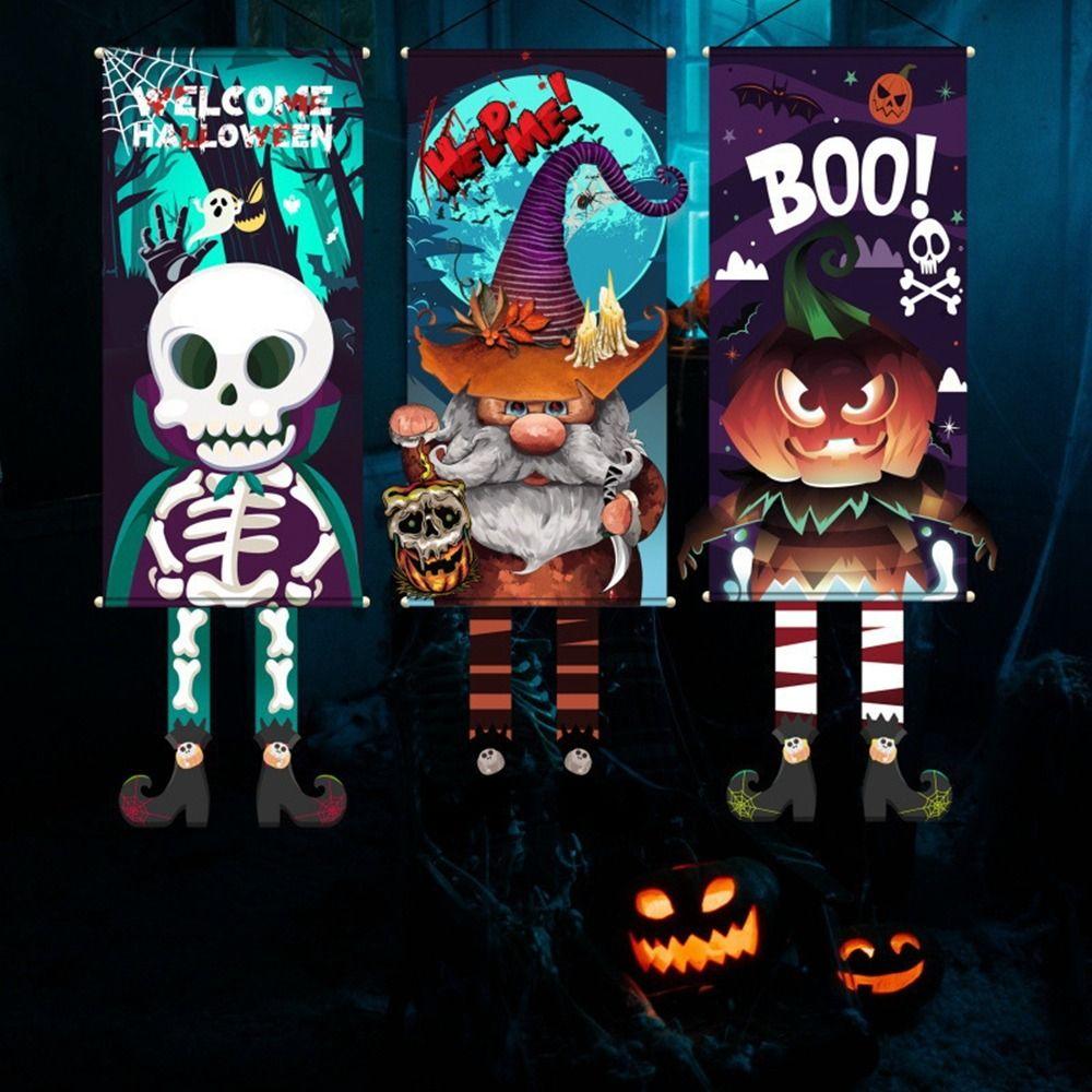 

Длинноногий Хэллоуин крыльцо дверь баннер Trick or Treat карлик тыква подвеска вечеринка C