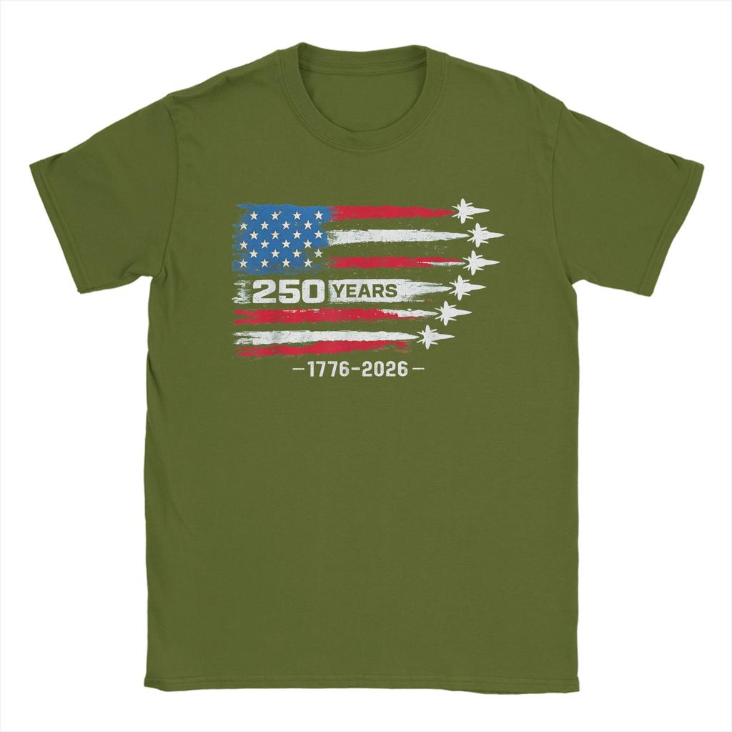 250 Years American 1776 2026 250th USA T Shirt Summer  TShirts For Unisex Harajuku Print Tshirt Short Sleeve Clothes