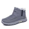 Mens Large Size Soft Sole Winter Warm Fur One Snow Boots Padded Wool Lined Ankle Boots Anti-slip Hiking Sports Cotton Boots