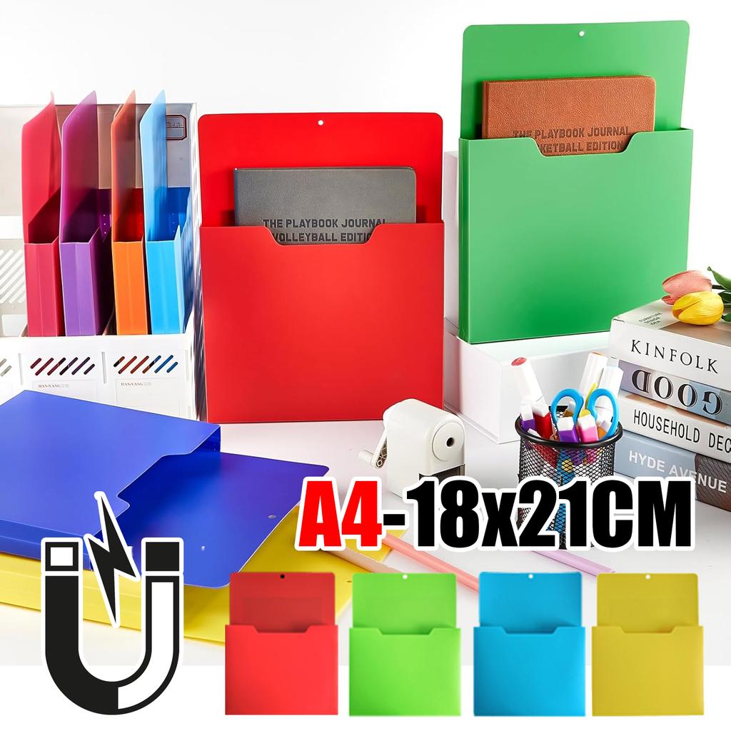 Heavy Duty Premium Magnetic Wall Mounted File Box Document Holder Organizer Rack for Office Supplies and Stationery Storage