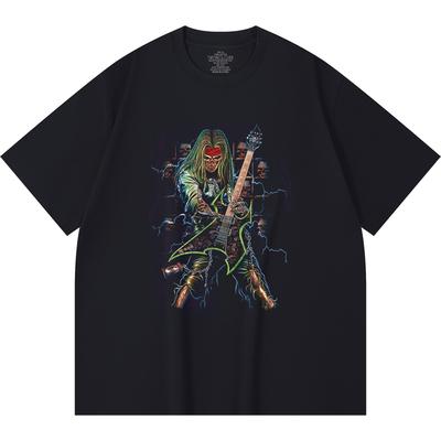 T-shirt Heavy Metal 230 g/m² 100% Bawełna Z Nadrukiem Zespołu Rockowego Popularnej Muzyki Unisex Ciężki Bawełniany T-shirt