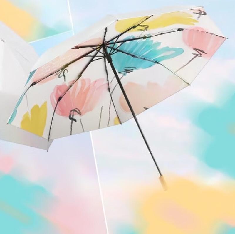 Paradise Floral Pattern Three-Fold UV Protection Umbrella