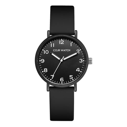 Exam wristwatch silent second hand analog simple cute stylish water-resistant up 3 atmospheres luminous easy read suitable men women ideal students