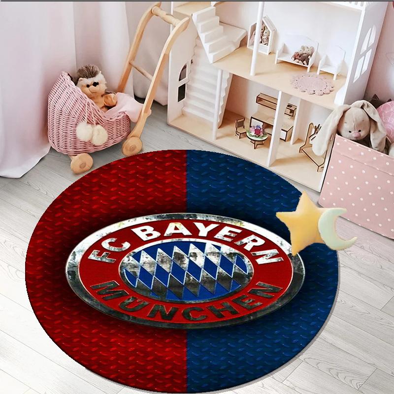 1PC round rug Munich FC Crest Printed Round Area Rug ,Rug For Home Office, Round Chair Rug, Decorative Carpet Fan gifts Christmas gift