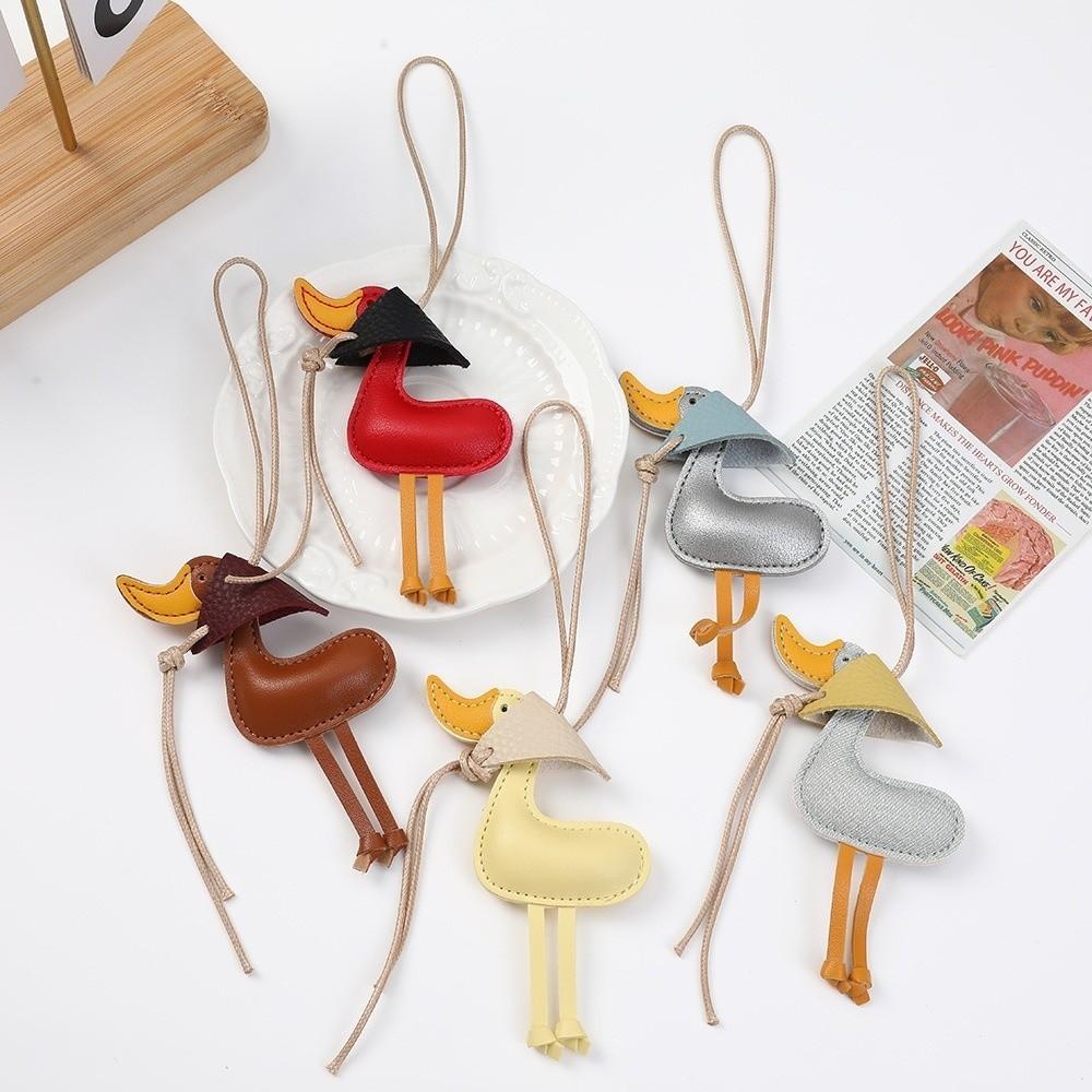 PU Bag Pendant Yellow Duck Cartoon Car Keyring Cute Duck Keychain Daily Use