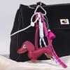 Colgante de Cuerda Tejida Dachshund y Amuleto de Cuero para Teléfono/Bolso