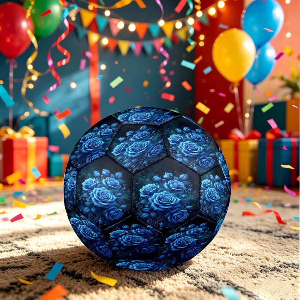 1 Stück Blaue Rose Fantasy Größe 5 Fußball Professioneller Match Trainingsfußball Indoor & Outdoor Sportball Trainingsball Leicht Langlebig y85