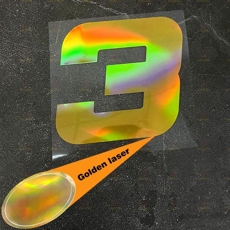 1 Stück Gold Laser Motorrad Nummernaufkleber für Umbau Motorrad Kraftstofftank Helm Kotflügel Autoscheiben Wasserdichte Vinyl Aufkleber