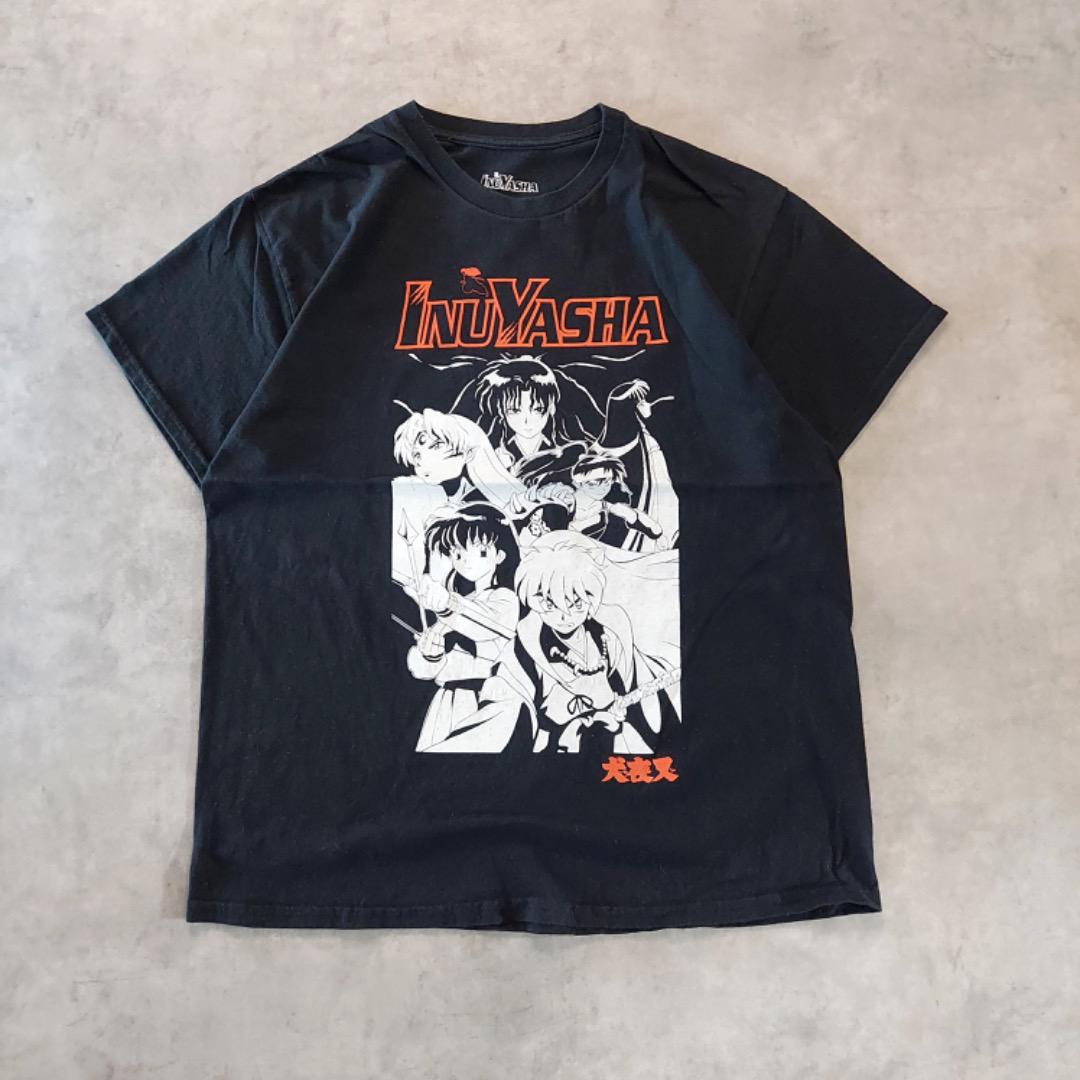 

[USED] Inuyasha Print T-Shirt, Anime/Manga, Vintage, Size L, Black, 15178