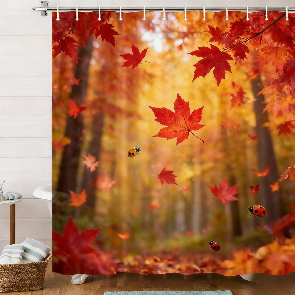 3D Glowing Tropical Fish Coral Reef Underwater Shower Curtain - Waterproof Polyester Bathroom Decor