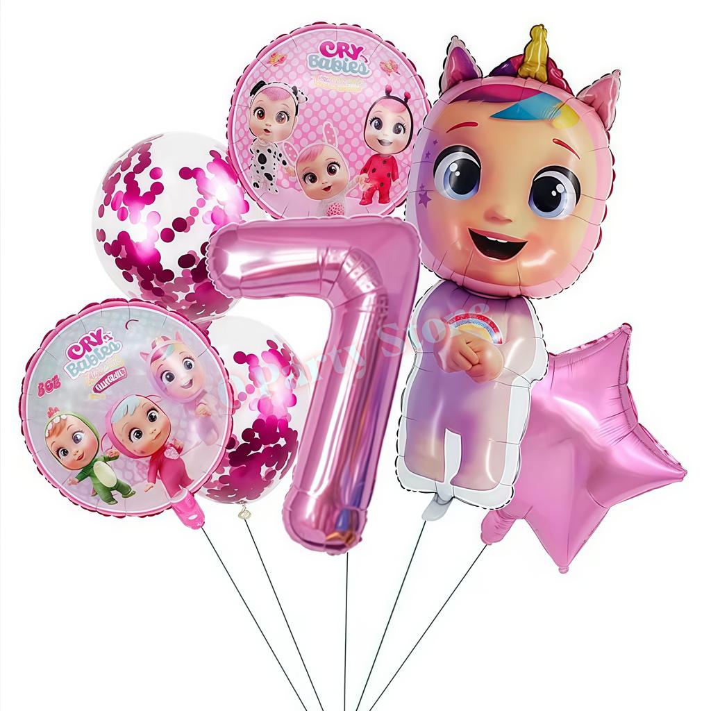 Cry Babiesed Birthday Party Decorations Tableware Plate Cup Balloon 1St Year Boy Girl Birthday Decor Baby Shower Supplies Gifts
