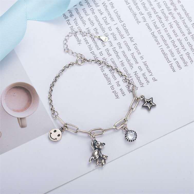 S925 Sterling Silver Korean Style Women's Bracelet - Perfect for Couples and Birthday Gifts