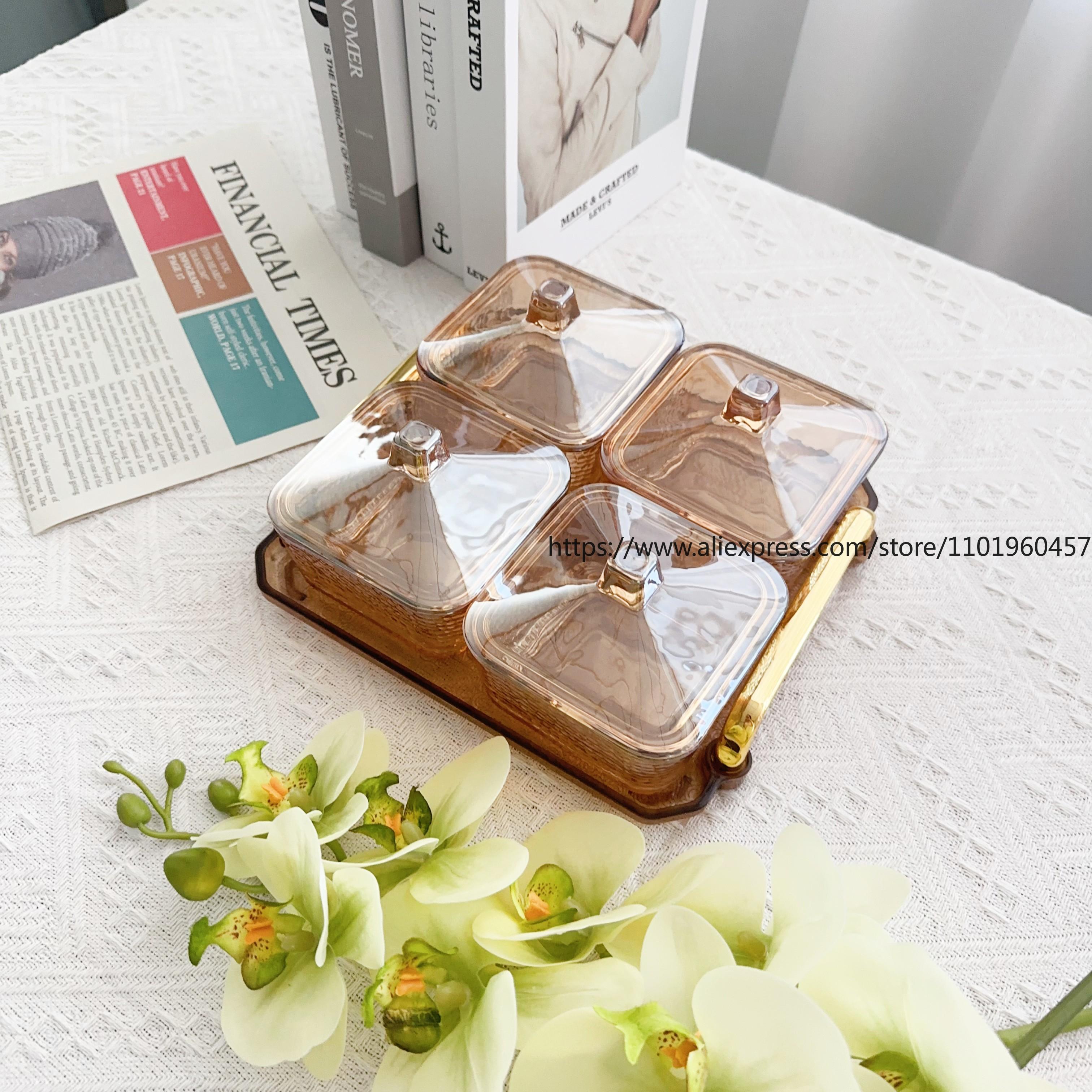 

Home-use Creative Simple European Style Glass Coffee Table Snack Box