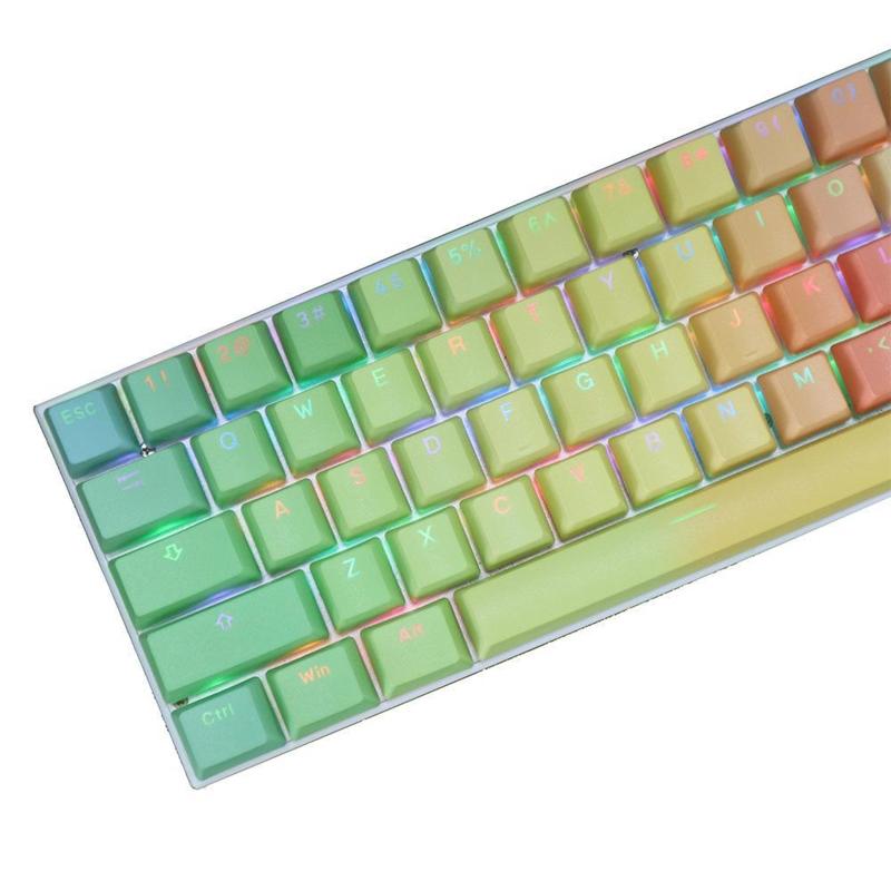 Thick PBT Dye Sub Keycaps Top Printed Fronts 108-Key Rainbow Keycap For MX hes Gaming Mechanical Keyboard
