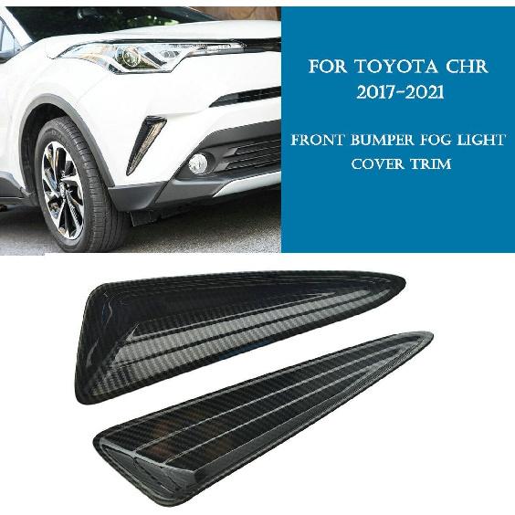 Front Bumper Fog Light Cover for Toyota CHR 2017 2018 2019 2020 2021 Carbon Fiber Lamp Trim ABS