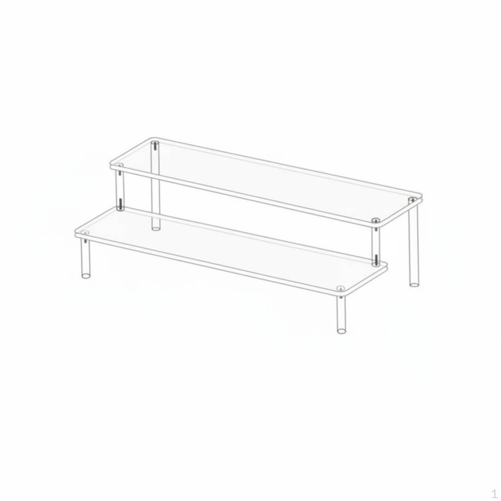 Clear Stepped Shelf Transparent Step Display Rack High SeeThrough Quality Acrylic Stand for 2-tier 30CM