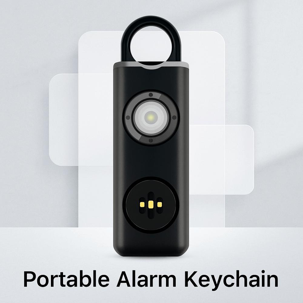 Low Battery Notice Portable Alarm Keychain LED Strobe Light Personal Security Alarm  Women