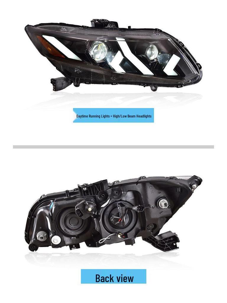 Honda Civic 9th Gen (2012-2015) LED Headlight Assembly: Dynamic DRL & Sequential Turn Signals